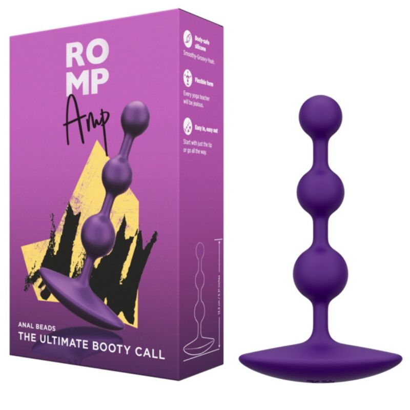Romp-Amplificatore di perle anali flessibili in silicone 12,5 cm Viola · Giocattoli anali (imaginea 6)