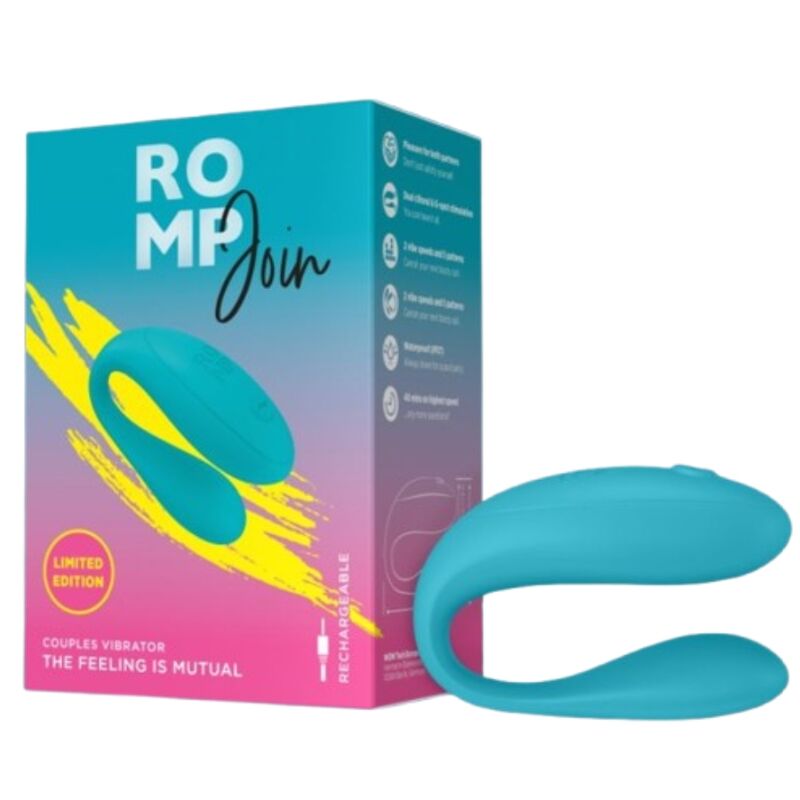 Romp-Join Vibratore per Coppia Turchese-Silicone, 3 velocità 2 Romp-Join Vibratore per Coppia Turchese-Silicone, 3 velocità · Giocattoli per coppie (imaginea 2)