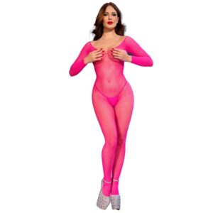 Chilirose-CR-4894 Corpo a rete al neon Rosa S/M