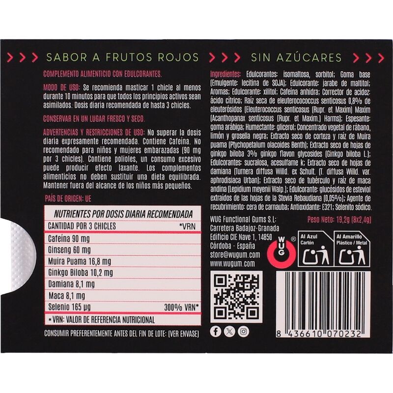 Wug Gum-Climax Gum Masticabile Integratore Alimentare - Blister 8 · Integratori alimentari (imaginea 4)