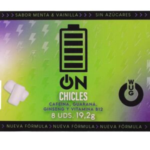 Wug Gum-On Guma Funzionale con Caffeina e Guaranà, Sapore di Menta