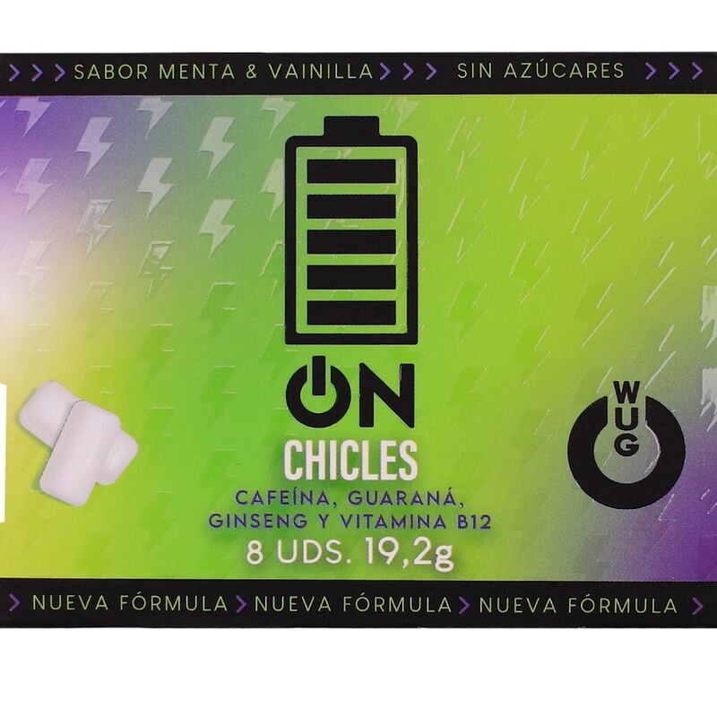 Wug Gum-On Guma Funzionale con Caffeina e Guaranà, Sapore di Menta 1 Wug Gum-On Guma Funzionale con Caffeina e Guaranà, Sapore di Menta · Integratori alimentari