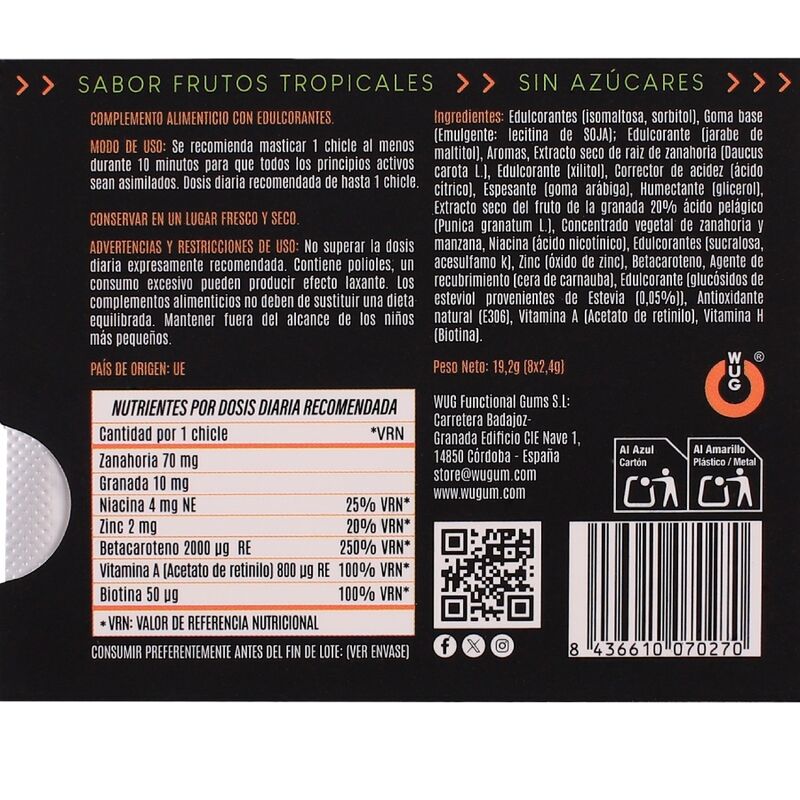 Wug Gum-Gomma Masticabile Funzionale con Vitamine e Zinco, Gusto 4 Wug Gum-Gomma Masticabile Funzionale con Vitamine e Zinco, Gusto · Integratori alimentari (imaginea 4)