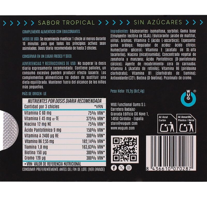 Wug Gum-Multivit Gum Masticabile Multivitaminico Aroma · Integratori alimentari (immagine 3)