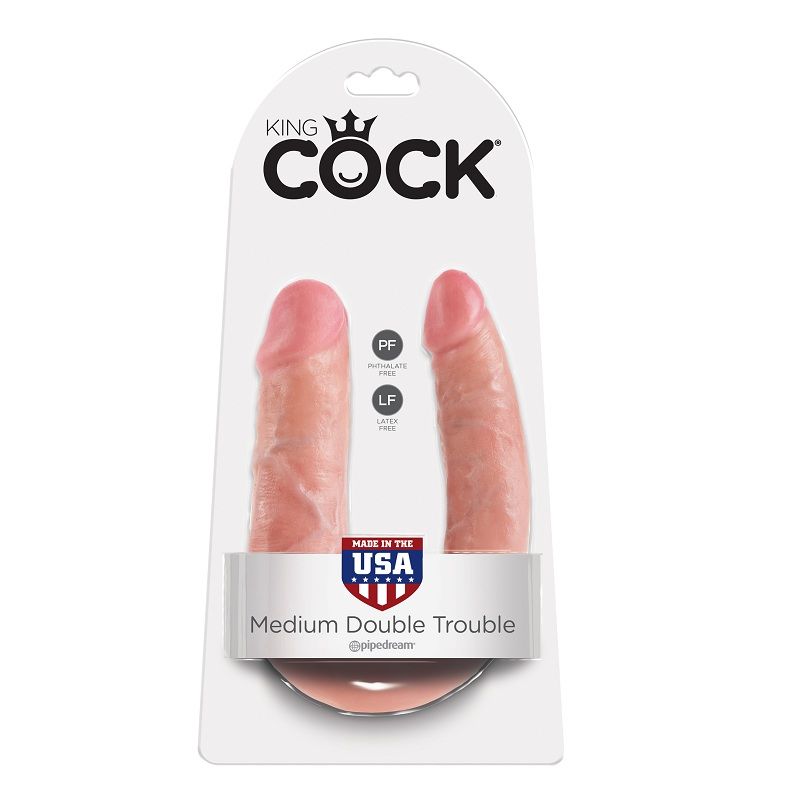 King Cock-Dildo Doppio Penetrazione 13.9 cm Natural-Waterproof 4 King Cock-Dildo Doppio Penetrazione 13.9 cm Natural-Waterproof — PIPEDREAMS · Dildo & Stimolatori (immagine 4)