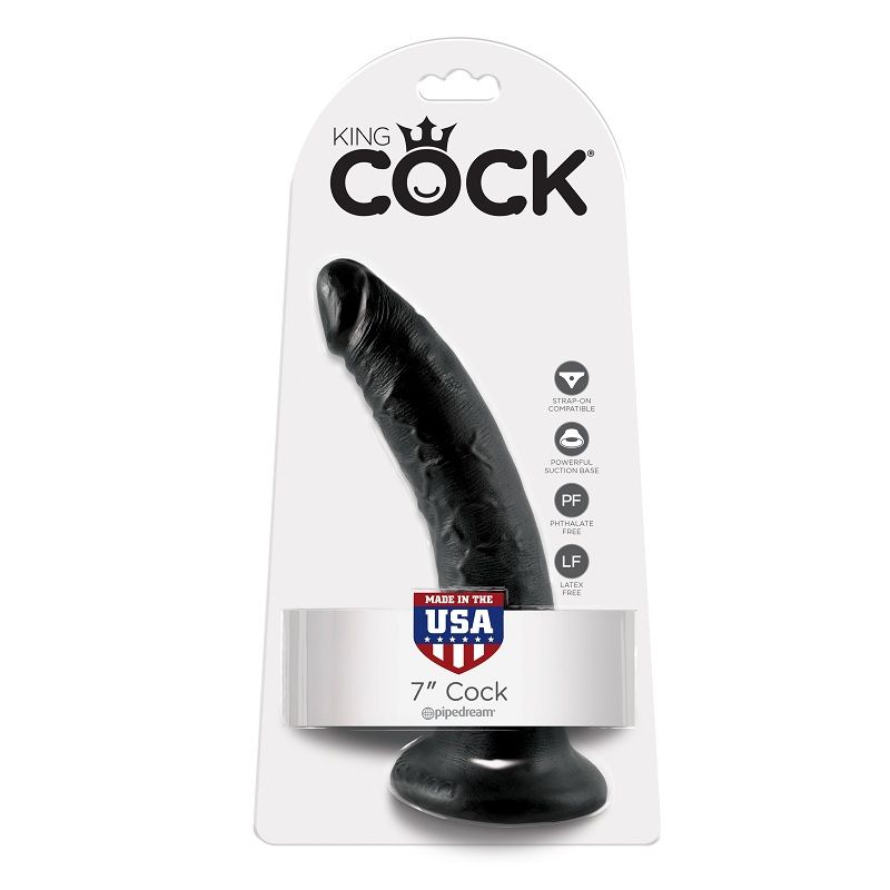 King Cock-17.8 cm Nero-Waterproof, Ventosa — PIPEDREAMS · Dildo & Stimolatori (imaginea 4)