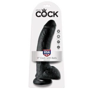King Cock-22.9 cm (9'') Penis Realist Nero-Ventosa — PIPEDREAMS · Dildo & Stimolatori (imaginea 3)