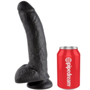 King Cock-22.9 cm (9'') Penis Realist Nero-Ventosa