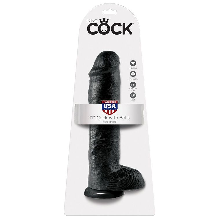 King Cock-11 Inch Dildo Realistico Nero 28 cm-Ventosa — PIPEDREAMS · Dildo & Stimolatori (immagine 4)