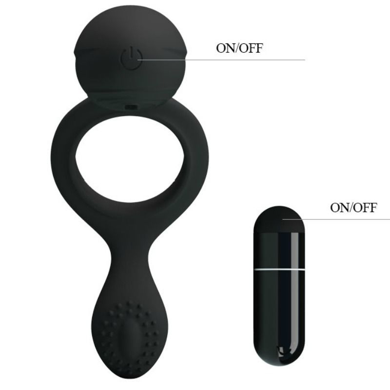 For Him-Ethel Anello Vibratore con Stimolatore-Silicone — PRETTY LOVE · Anelli & Guaine per pene (imaginea 7)