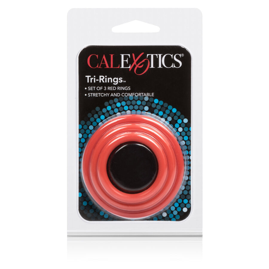 Calexotics-Tri-rings Set Rosso-Silicone 4 Calexotics-Tri-rings Set Rosso-Silicone · Anelli & Guaine per pene (imaginea 4)