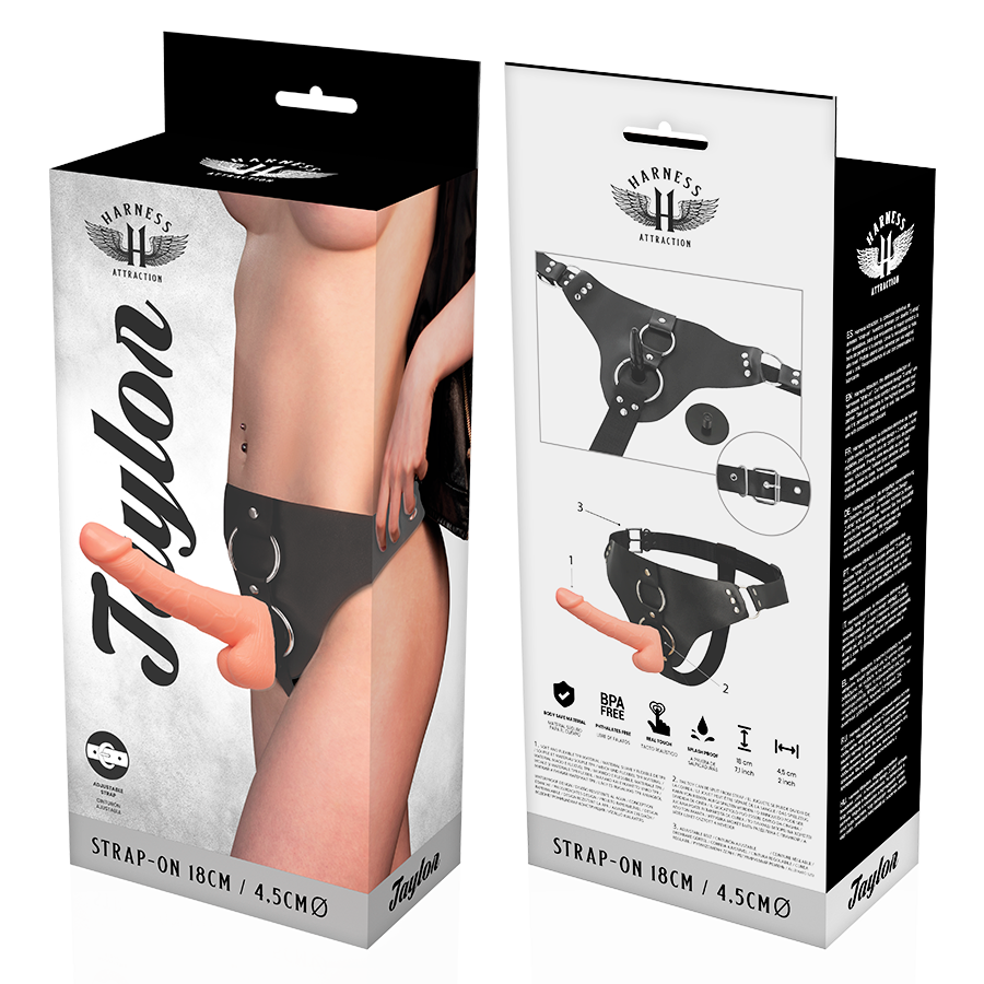 Harness Attraction-Rnes Taylor Deluxe 18 cm -o- 4.5 cm-TPR · Strap-on & Imbracature (imaginea 6)