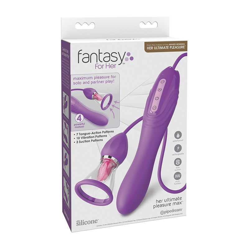 Fantasy For Her – Ultimate Pleasure Max, Stimolatore 4-in-1 con Tubo 4 Fantasy For Her – Ultimate Pleasure Max, Stimolatore 4-in-1 con Tubo — PIPEDREAMS · Vibratori (imaginea 4)