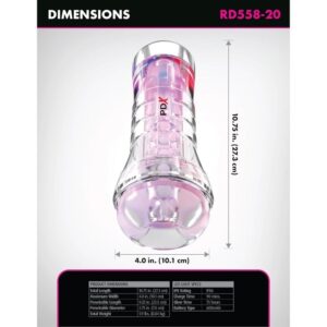 Pdx Elite-Viewtube XXL LED Trasparente Stroker 27.3 CM — PIPEDREAMS · Masturbatori (imaginea 5)
