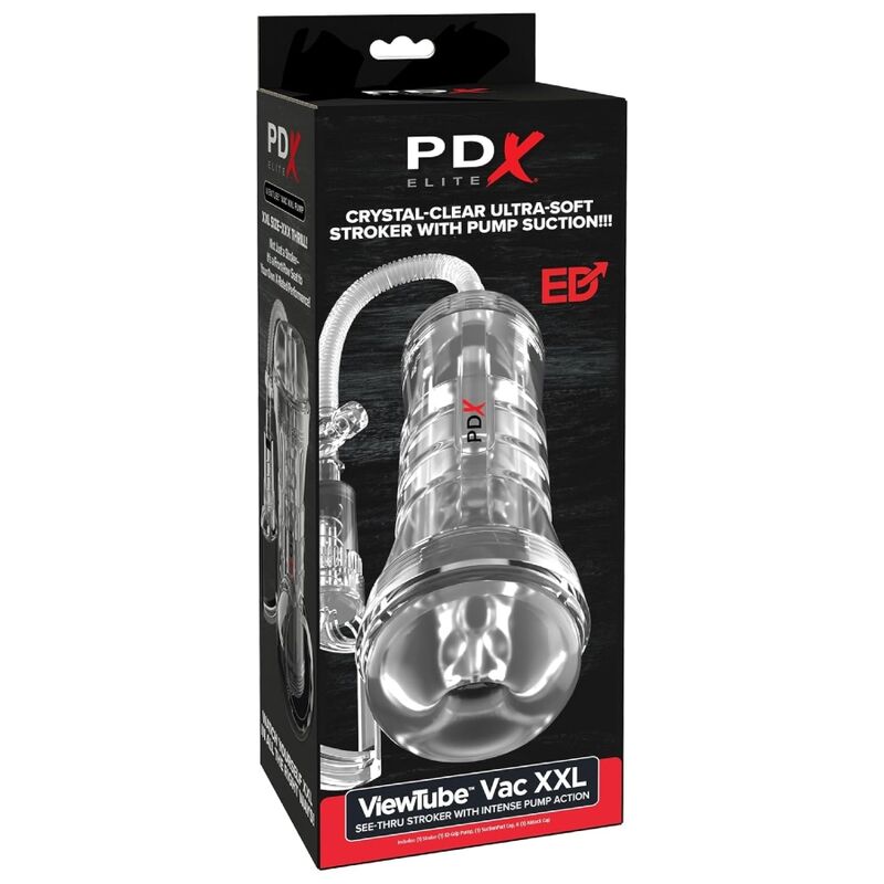 Pdx Elite-ViewTube Vac XXL Trasparente Stroker With Suction Pump — PIPEDREAMS · Anelli & Guaine per pene (immagine 2)