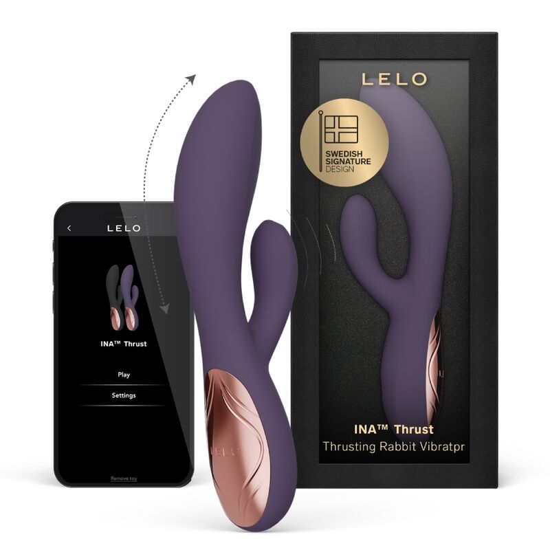 Lelo-Ina Thrust Rabbit Vibratore Silicone, Ricaricabile, App