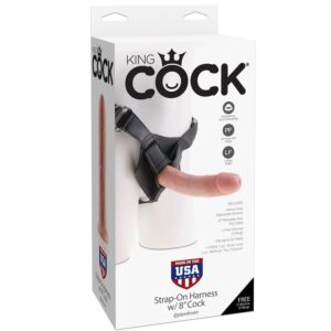 King Cock-Imbracatura Strap-On Con Penis Realist 20.3 cm-Ventosa