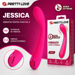 High Tech-Jessica High Power Vibrator Rosa-Silicone, 10 velocità