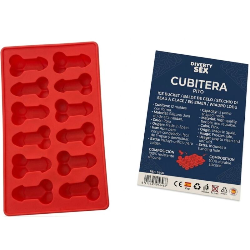 Diablo Picante-Vassoio per Ghiaccio 12 Peni Silicone Duro 1 Diablo Picante-Vassoio per Ghiaccio 12 Peni Silicone Duro — DIVERTY SEX · Articoli divertenti