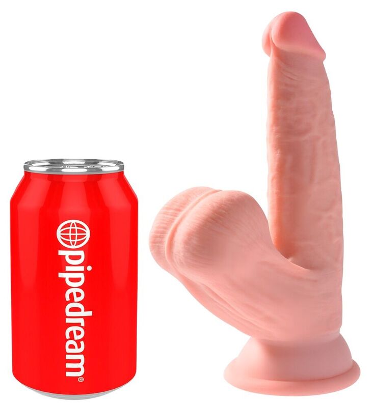 King Cock-Plus 3D Dildo a sfere pendenti 12.7 cm-TPE, Ventosa