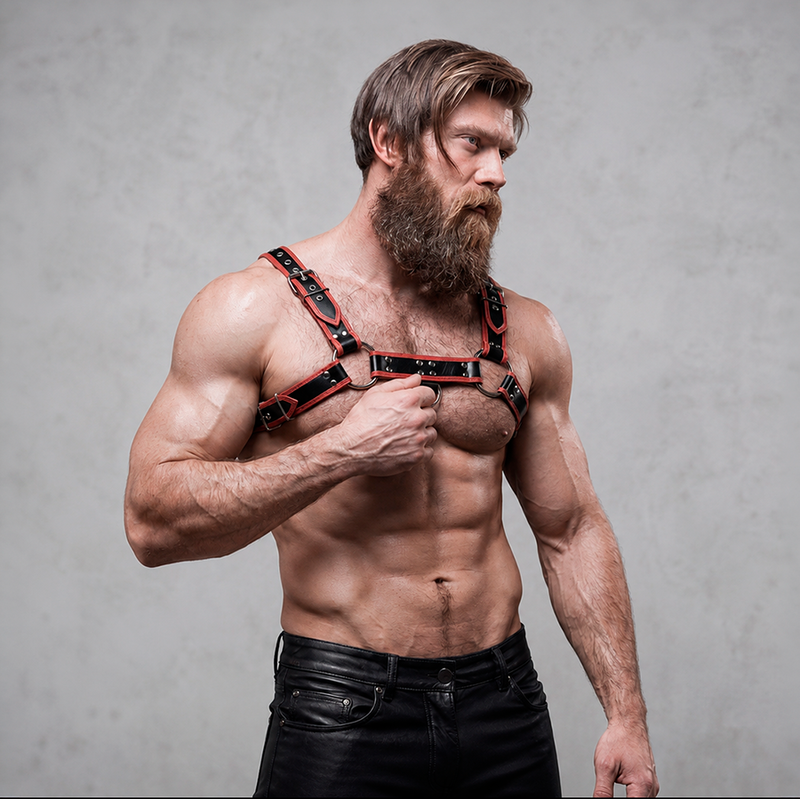 Fetish Submissive Attitude-Imbracatura per Petto Eco-pelle Uomini · Intimo uomo (imaginea 5)