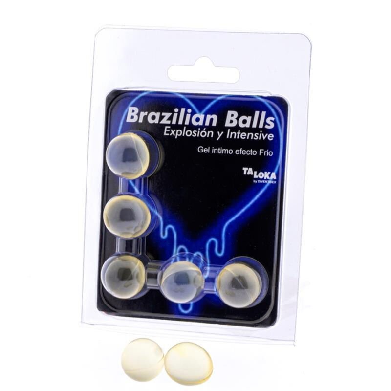 Taloka-5 palle di gel brasiliano eccitante con effetto freddo e vibrazione — DIVERTY SEX · Lubrificanti