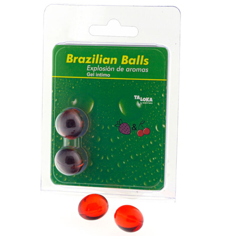 Taloka-2 Biglie Brasiliane Gel Intimo Aroma Fragole e Ciliegie — DIVERTY SEX · Lubrificanti