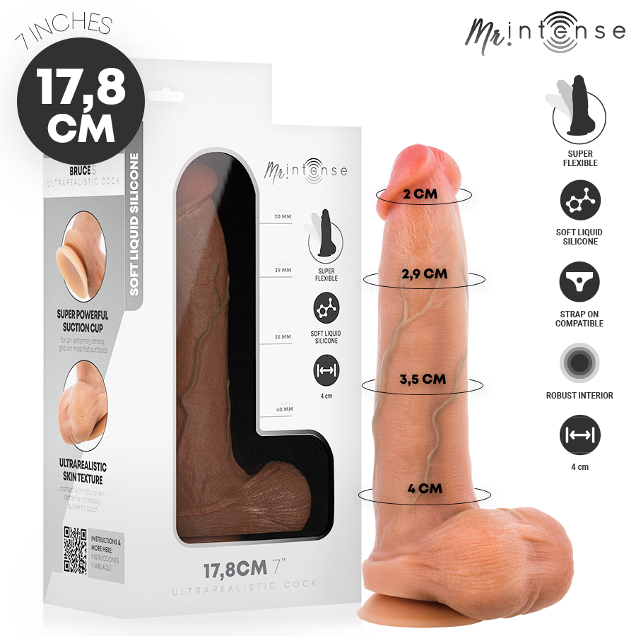 Mr Intense-Bruce S Dildo realistico con testicoli 17,8 cm