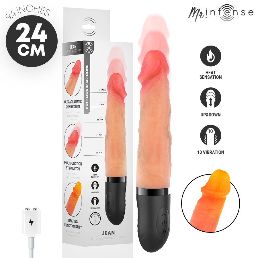 Mr Intense-Jean Vibratore Su-Giù con Riscaldamento 24 cm — MR. INTENSE · Vibratori