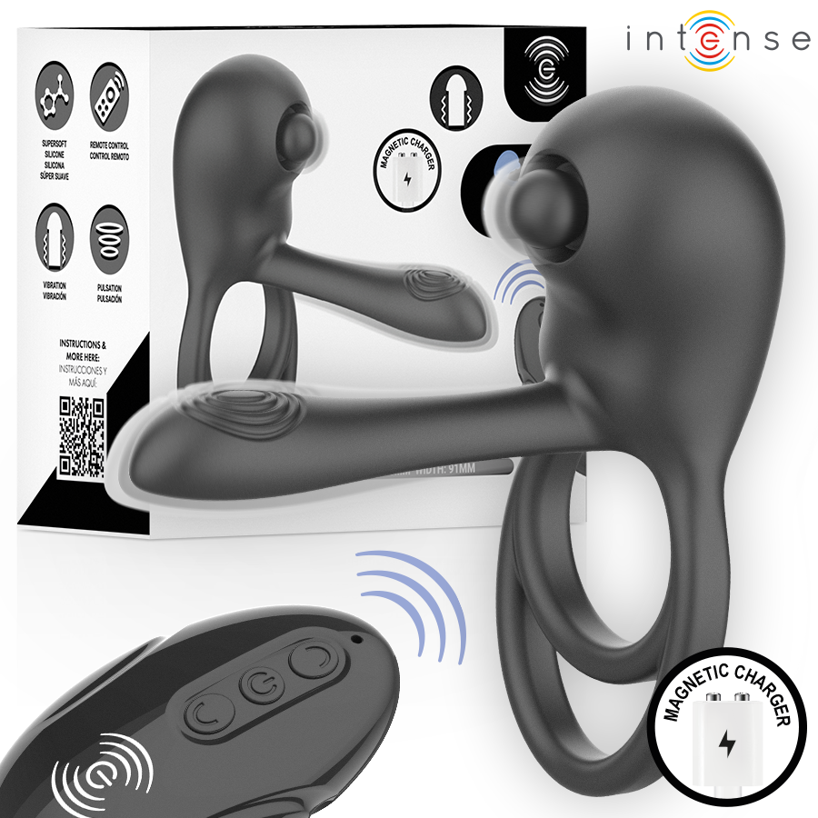 Intense-Spike Anello Vibratore per Pene con Telecomando