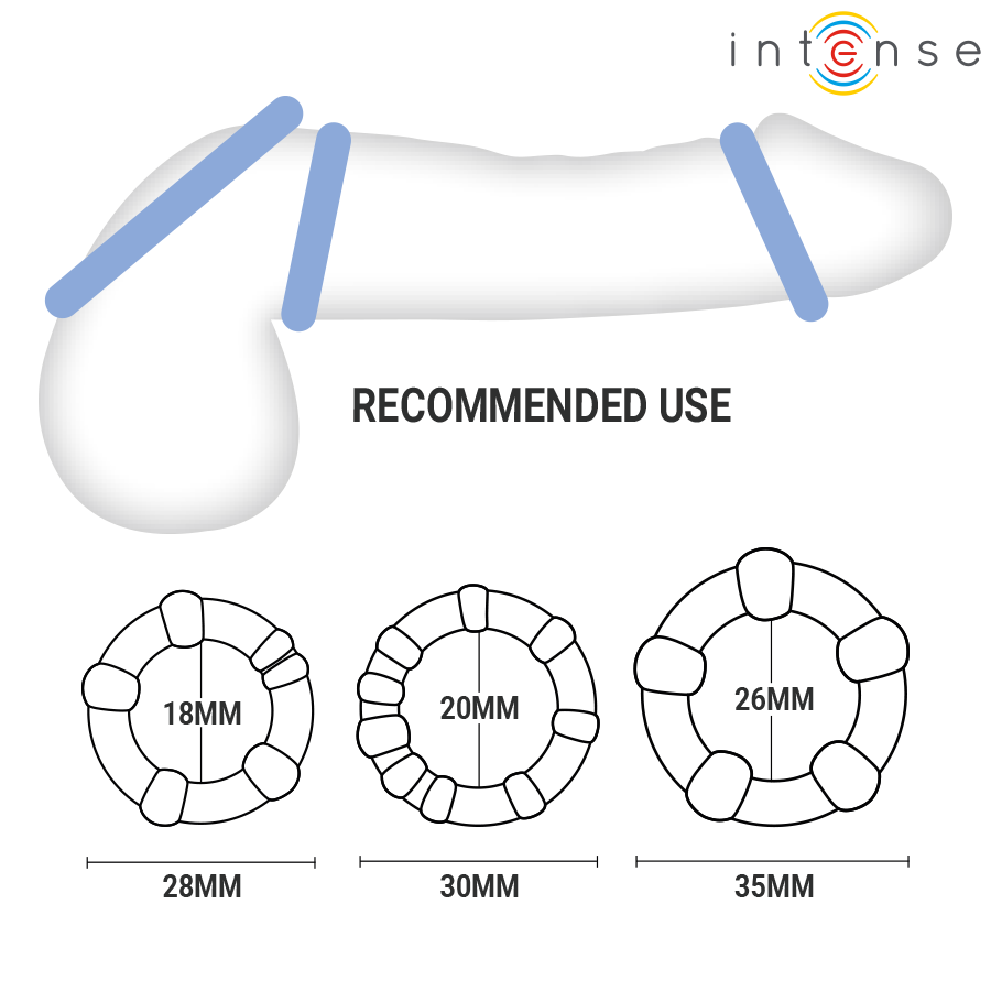 Intense-Bourne Set 3 Anelli per Pene in Silicone 3 Intense-Bourne Set 3 Anelli per Pene in Silicone · Anelli & Guaine per pene (imaginea 3)