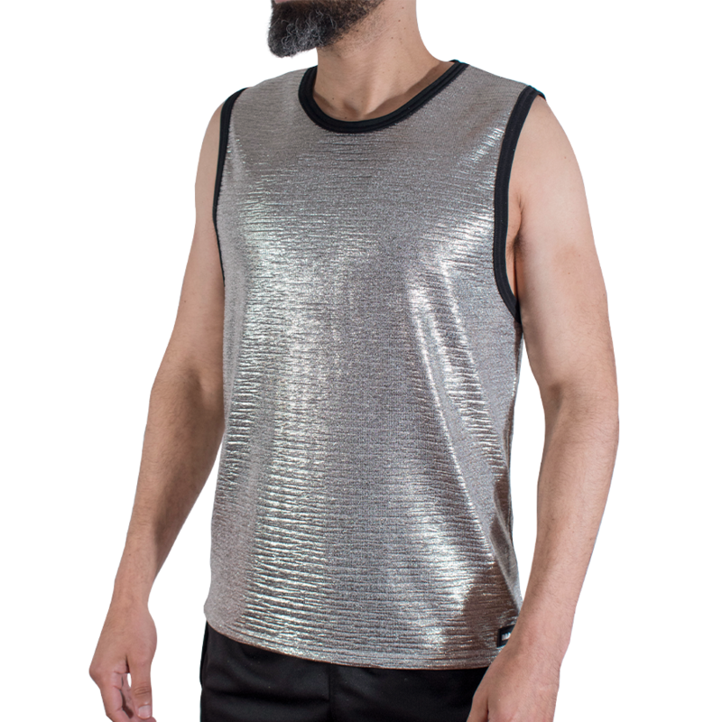 Macho-Shimmer Textured T-shirt Uomo