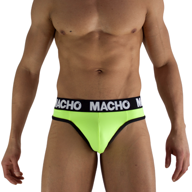 Macho-MTG001 Tanga Uomo Giallo Fluorescente