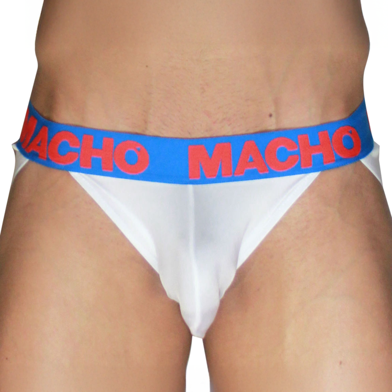 Macho-MX29AZ Jockstrap Bianco e Blu Chiuso