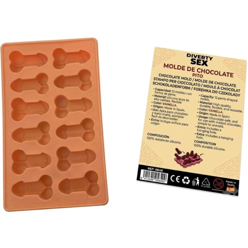 Diablo Picante-Forma Silicone Cioccolato 12 Penini Vaniglia