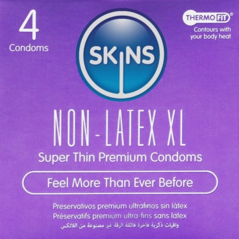 Skins-Preservativo senza Latex XL 4 Pezzi · Preservativi