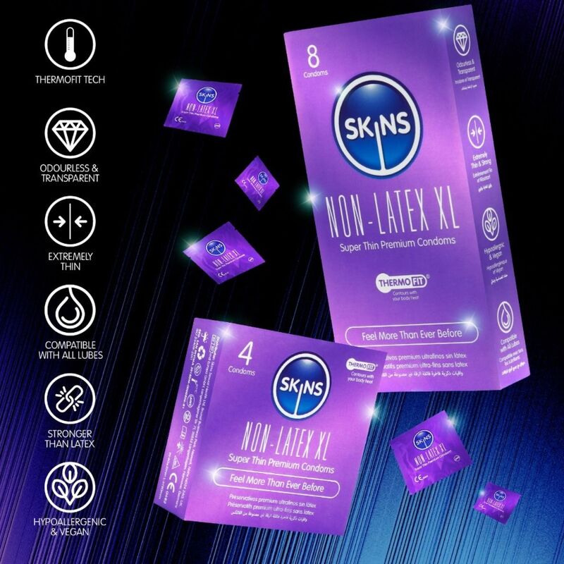 Skins-Preservativo senza Latex XL 4 Pezzi · Preservativi (imaginea 6)