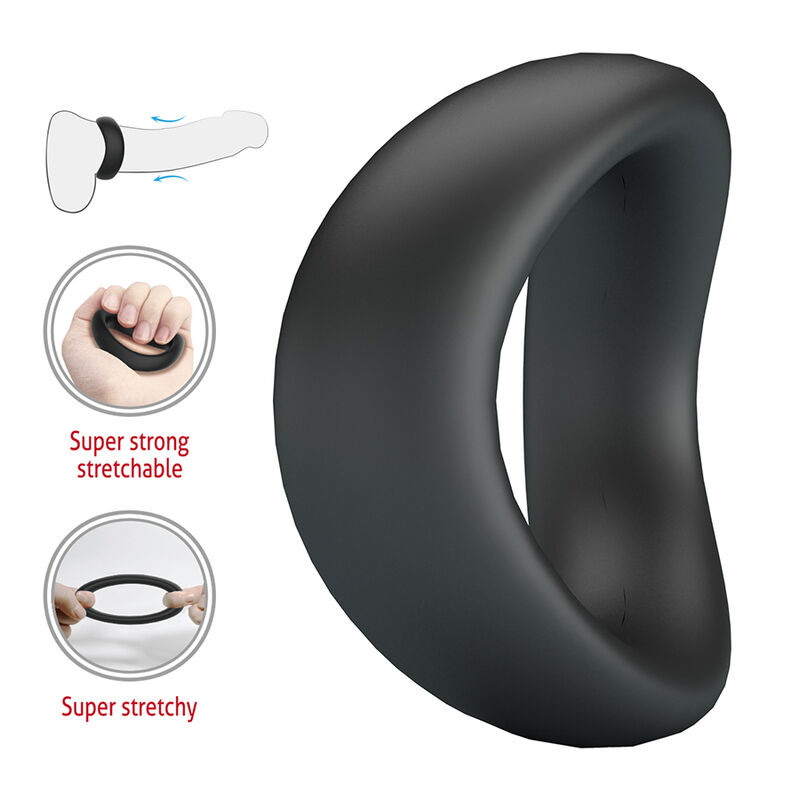 Crazy Bull-Valen Anello Ergonomico per Pene Nero · Anelli & Guaine per pene (imaginea 7)