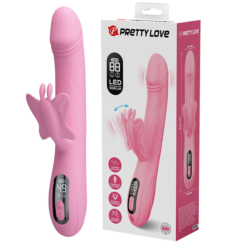 Pretty Love-Bella Vibratore Rabbit con Farfalla e LED Rosa