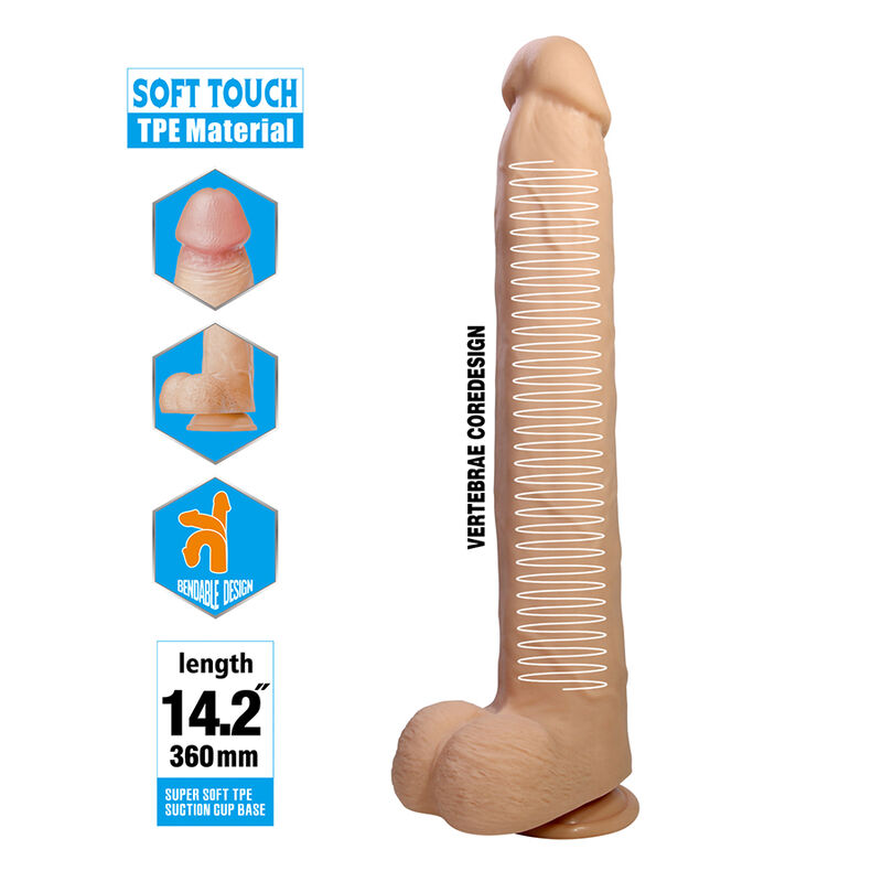 Pretty Love-Dany Dildo Realista Flessibile 36 cm Naturale 3 Pretty Love-Dany Dildo Realista Flessibile 36 cm Naturale · Dildo & Stimolatori (imaginea 3)