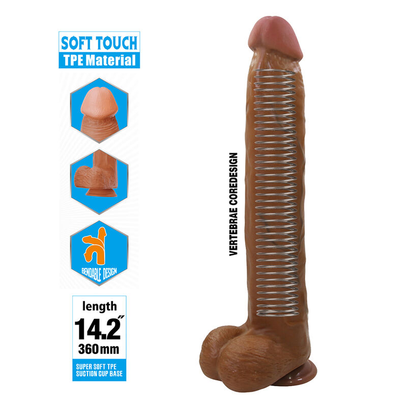 Pretty Love-Dany Dildo Realist Flessibile 36 cm Marrone · Dildo & Stimolatori (imaginea 5)