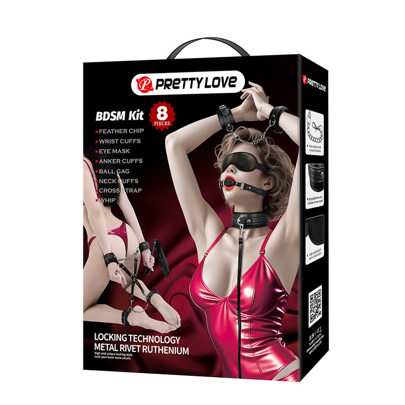 Pretty Love-Kit BDSM 8 Parti Nero · Accessori BDSM