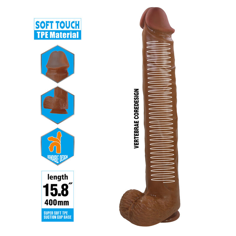Pretty Love-Cuckold Dildo Realista Flessibile 40 cm Marrone 4 Pretty Love-Cuckold Dildo Realista Flessibile 40 cm Marrone · Dildo & Stimolatori (immagine 4)