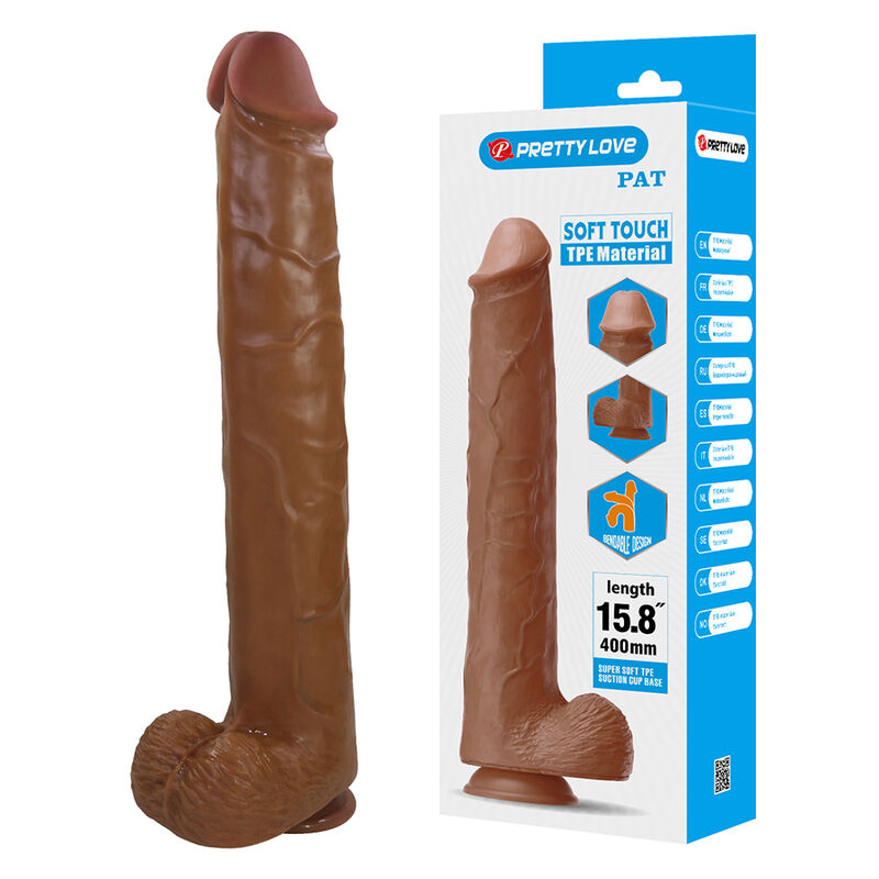 Pretty Love-Cuckold Dildo Realista Flessibile 40 cm Marrone · Dildo & Stimolatori