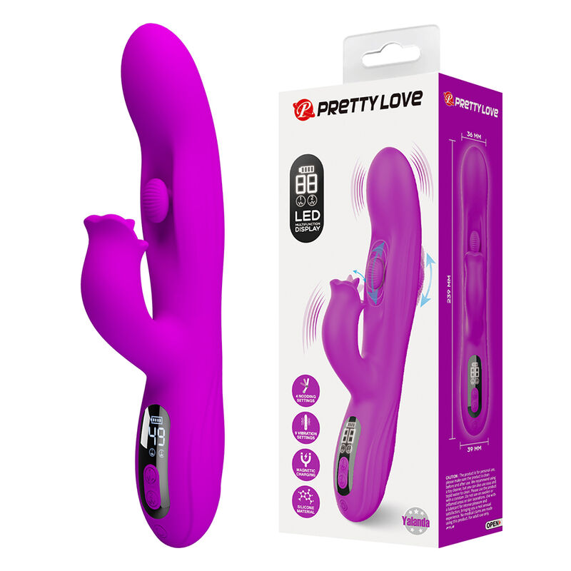Pretty Love-Yalanda vibratore coniglio oscillante a LED Viola 3 PRETTY LOVE - YALANDA RABBIT OSCILLATING VIBRATOR WITH LED DISPLAY PURPLE · Vibratoare (imaginea 3)