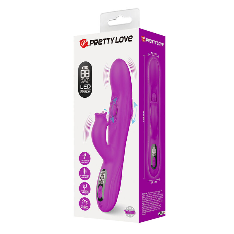 Pretty Love-Yalanda vibratore coniglio oscillante a LED Viola 8 PRETTY LOVE - YALANDA RABBIT OSCILLATING VIBRATOR WITH LED DISPLAY PURPLE · Vibratoare (imaginea 8)