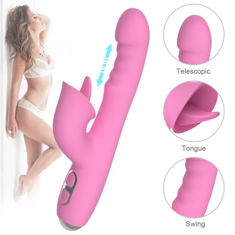 Nalone-T-May vibratore coniglio con spinta e oscillazione Rosa · Vibratori (immagine 10)