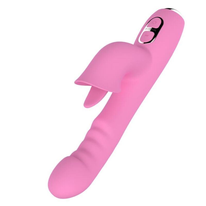 Nalone-T-May vibratore coniglio con spinta e oscillazione Rosa