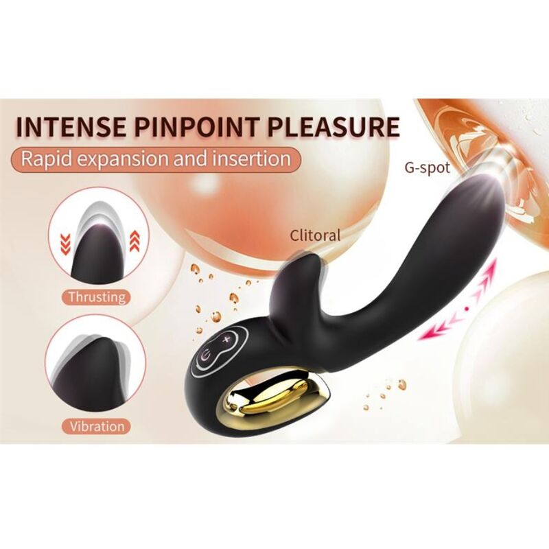 Nalone-Lulu Vibratore Coniglio con Spinta Nero · Vibratori (immagine 5)
