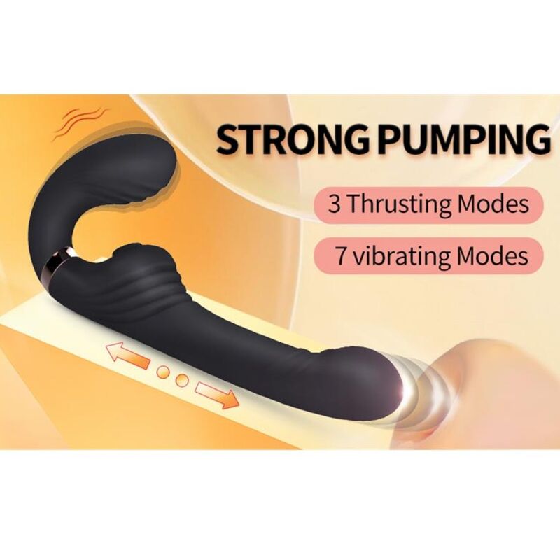 Nalone-Allow Doppio vibratore con rotazione e spinta Nero · Vibratori (imaginea 4)